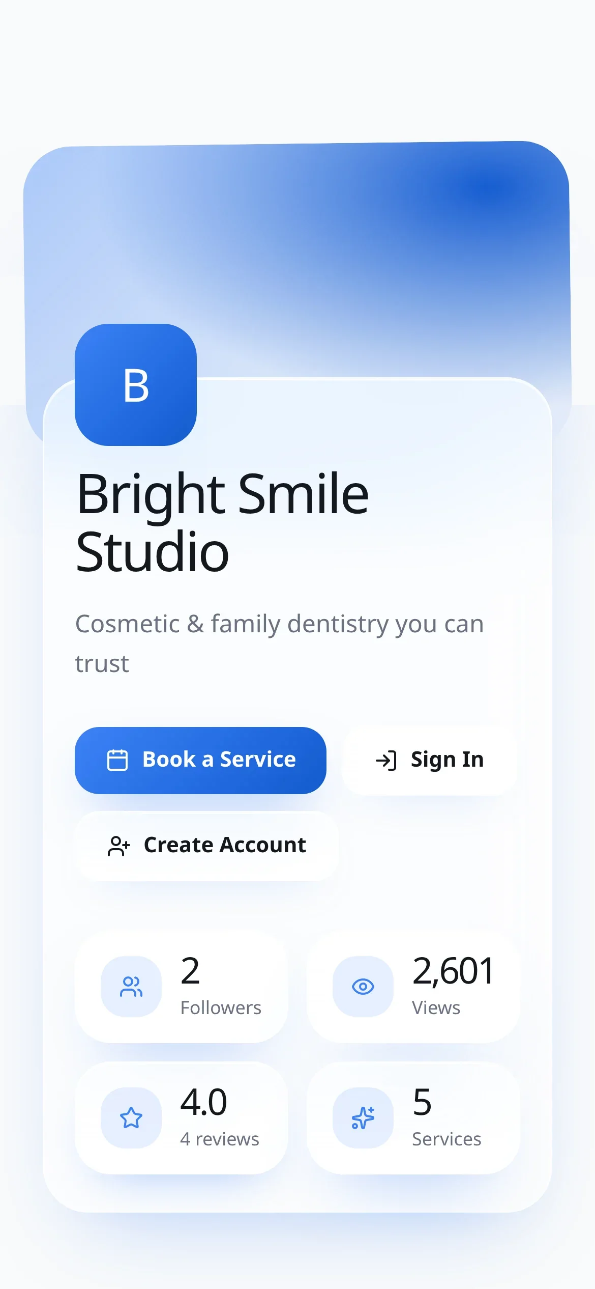 A service studio's BoothPost website on a phone